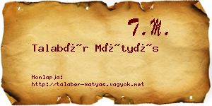 Talabér Mátyás névjegykártya