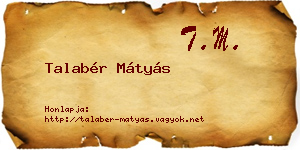 Talabér Mátyás névjegykártya