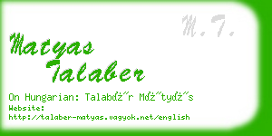 matyas talaber business card